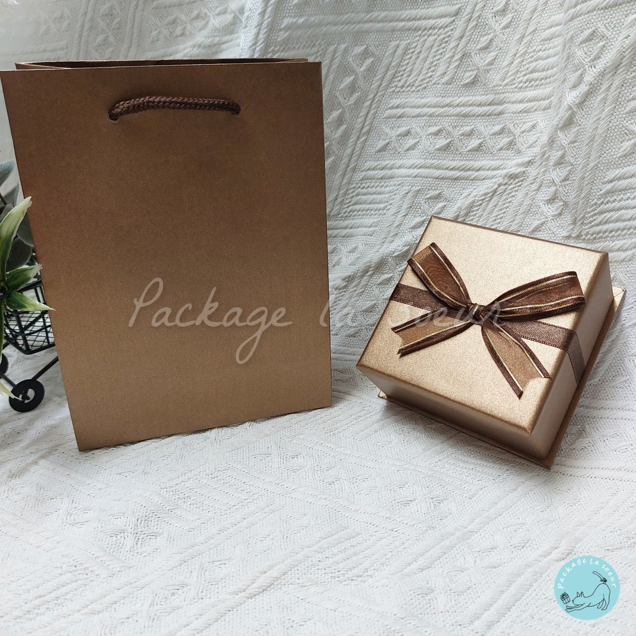 緞帶上下蓋多功能飾品盒-大