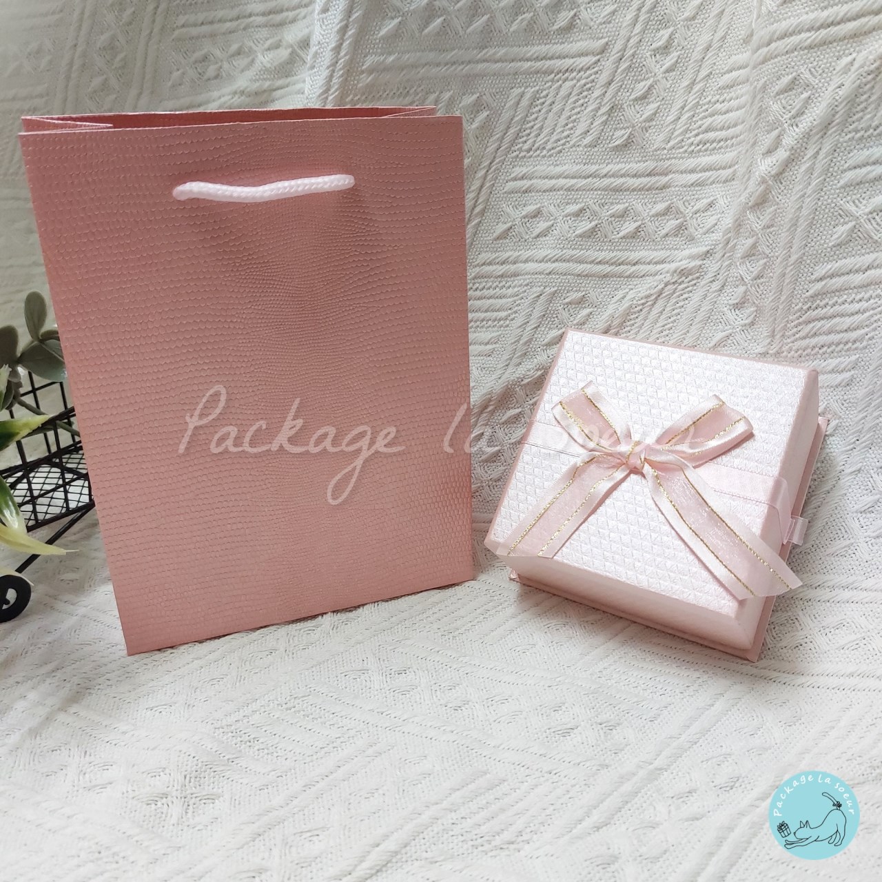 緞帶上下蓋多功能飾品盒-大