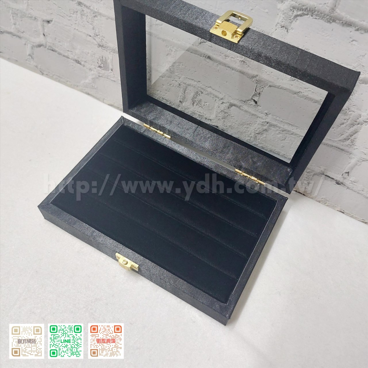 12x18公分玻璃蓋戒指收納盒(紋路紙皮/麂皮)